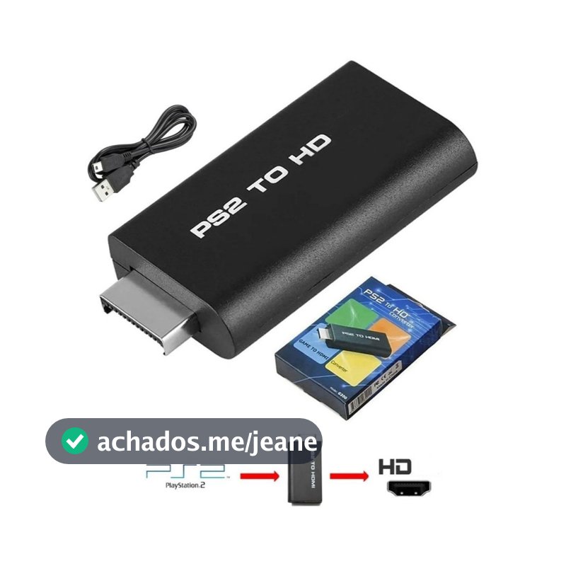 Adaptador Conversor PS2 para HDMI Áudio e Vídeo Interface Multimídia HD Plug Play para TV Monitor e Projetor
