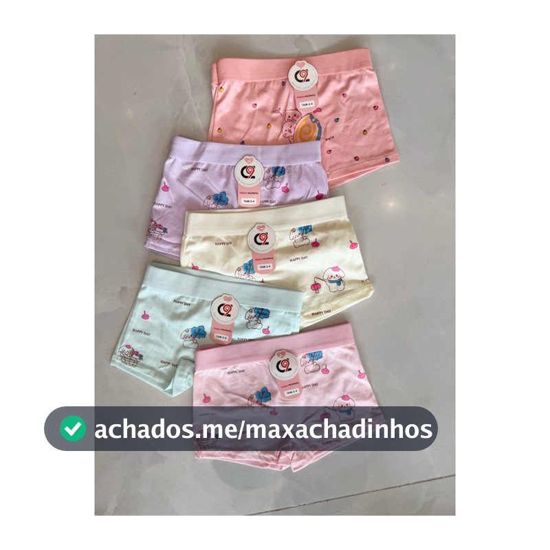Kit 6 Calcinha Box Shortinho FEMININA MENINA INFANTIL JUVENIL Boxer  Confortável Criança Estampas Sortidas