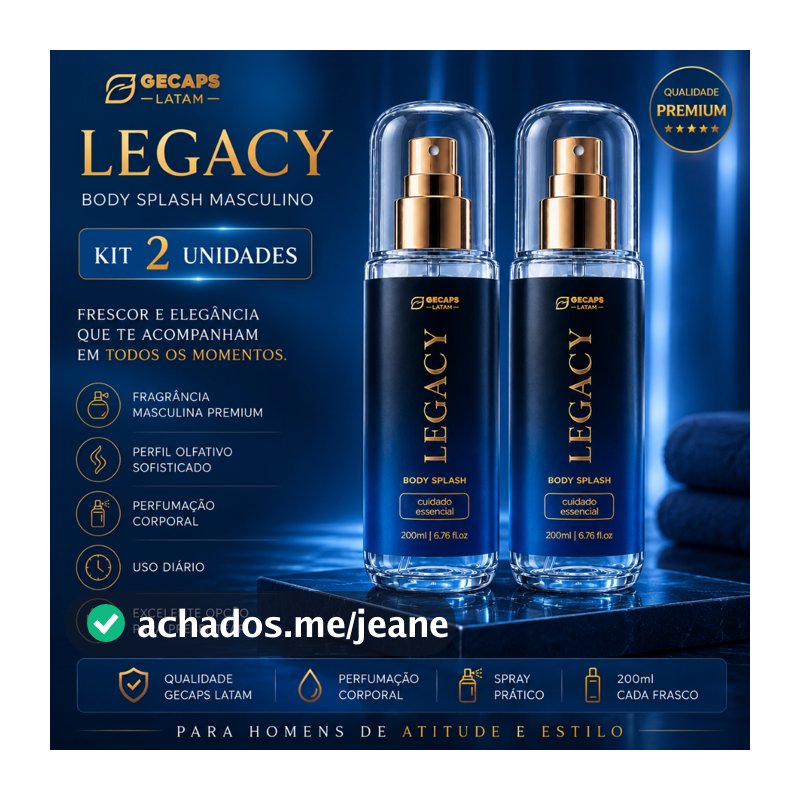 Kit 2 LEGACY 200ml | Body Splash Masculino Premium | Presente para Homens