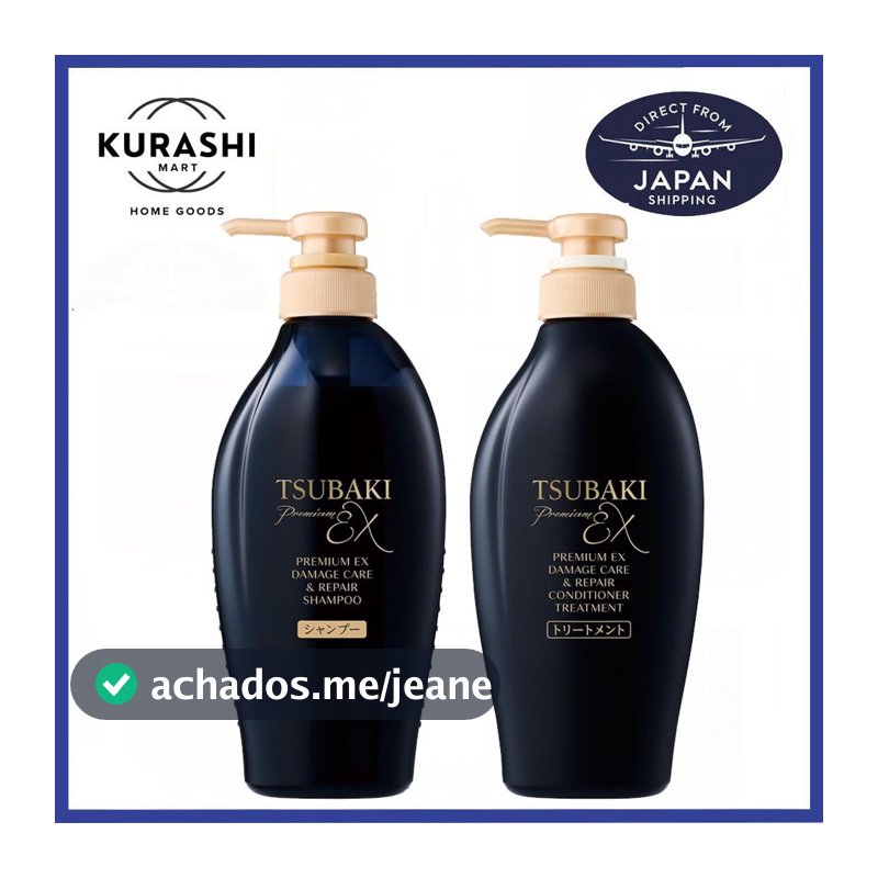 Shampoo e Condicionador TSUBAKI Premium EX Damage Care & Repair para Cabelos Secos e com Frizz – Direto do Japão