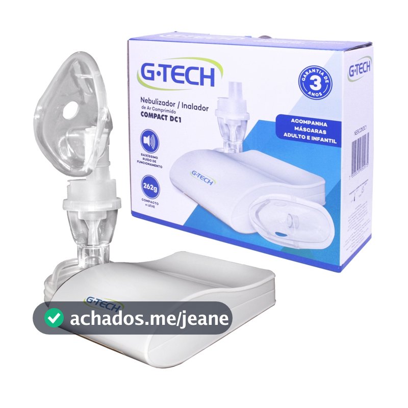 Inalador nebulizador Compact Portátil ar Comprimido bivolt Gtech adulto e infantil Silencioso