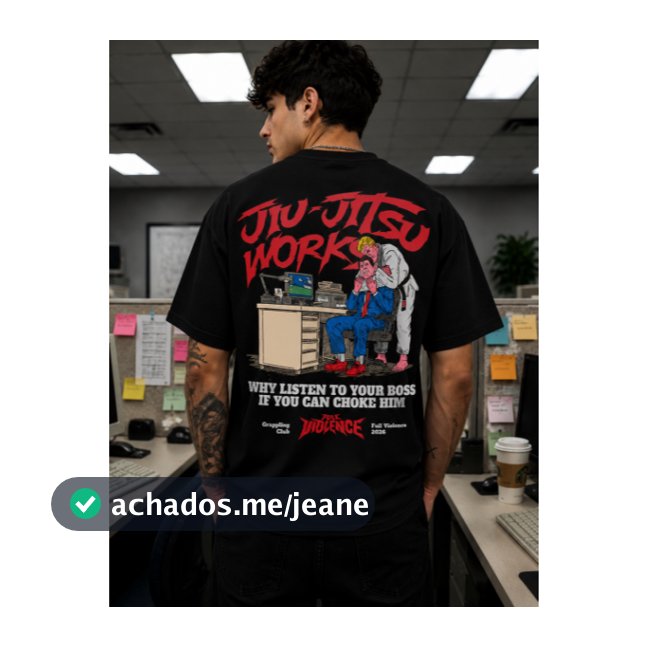 Camiseta Jiu Jitsu Works Full Violence Streetwear Oversized Unissex