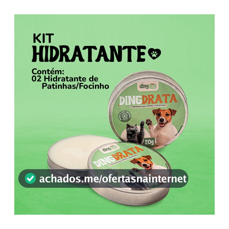 Kit 2 Hidratante de Focinho/Patinhas/Calos 100% Natural Dingdog