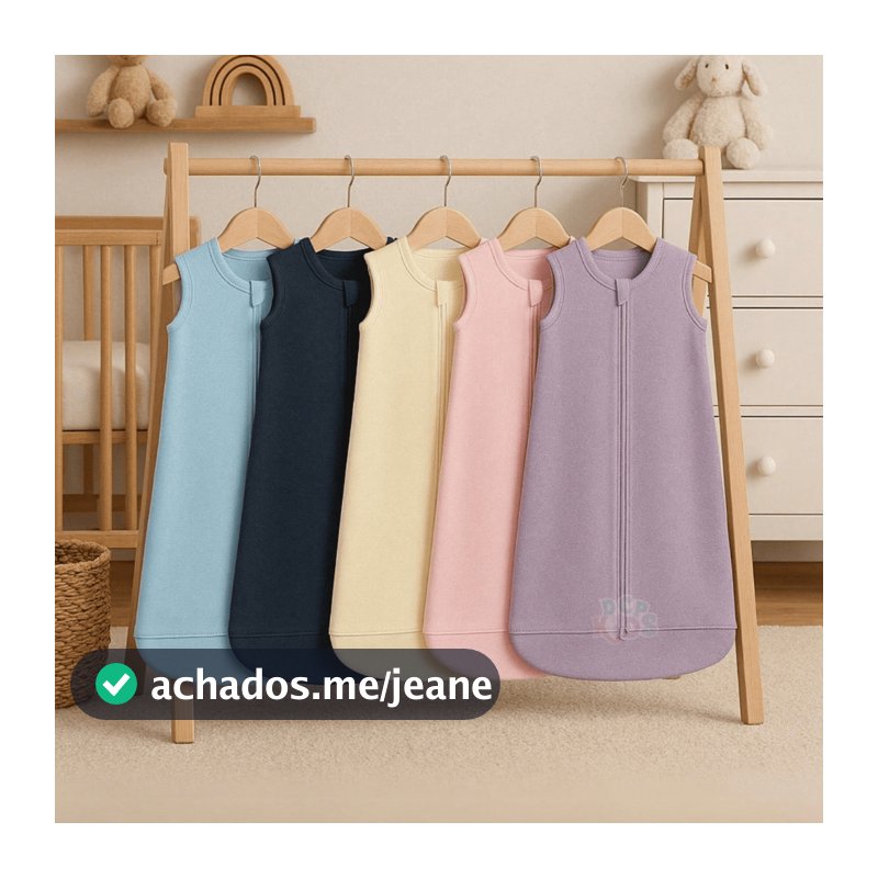 Saco de Dormir Bebê Casulo com Algodão Premium Pijama Manta Quentinha - Diversas Cores Disponíveis à Pronta Entrega