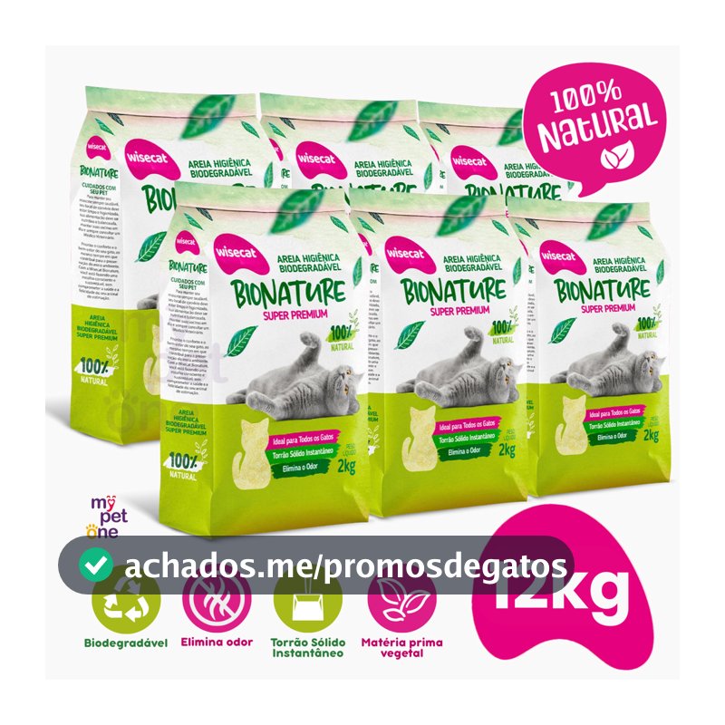 Kit 6 Areia Bionature Grossa Verde - 2Kg