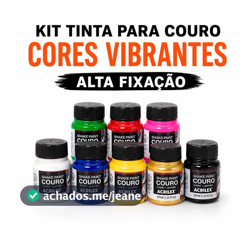 Tinta Pinta Couro Shake Paint Acrilex 37ml Tenis Sapato Bolsa Couro Sintetico Alta Fixação Premium Escolha A Cor