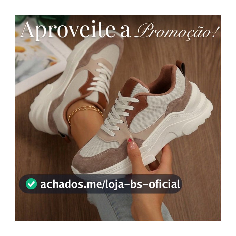 Tênis Feminino Sneaker Tratorado Plataforma Confortável Resistente Qualidade Premium