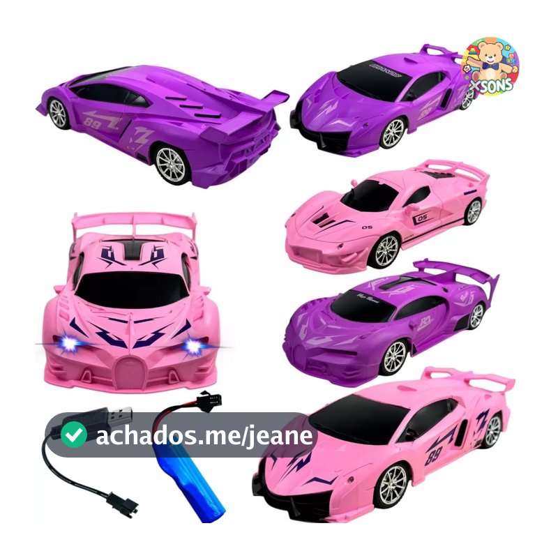 Carrinho De Controle Remoto Recarregável Ferrari Carro Esportivo Rosa Menina
