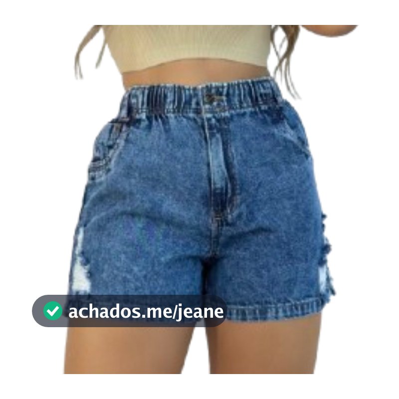 Short Jeans Feminino com Elastico na Cintura 36 ao 46 Cintura Alta