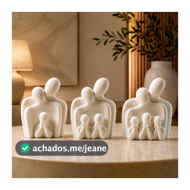 Escultura Família Decorativa Minimalista Moderna Sala Quarto Escritório Luxo Premium