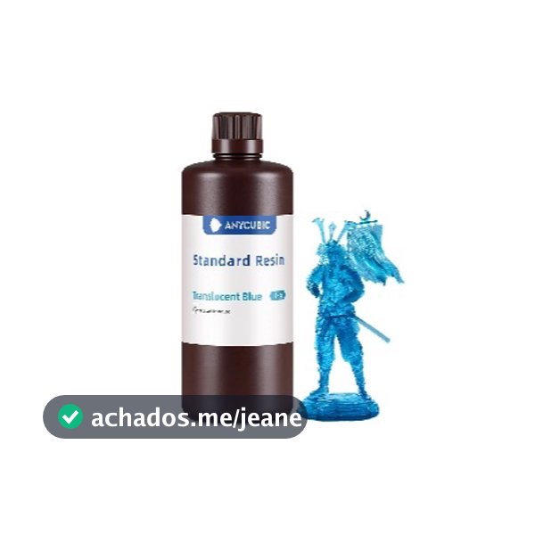 Resina Anycubic para Impressão 3D Standard Cor Azul Translúcido- 1kg