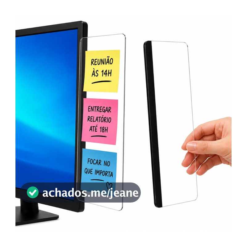 Suporte para Monitor para Post-it, Blocos de Notas, Lembretes e Anotações | Organizador de Mesa
