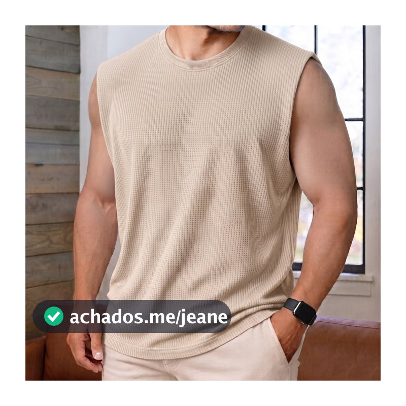 Regata Texturizada Casual Básica Reta Texturizada Malha Premium