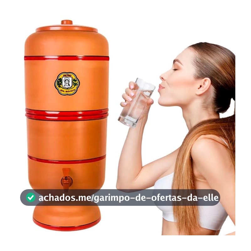 Filtro de Barro 6 Litros Completo com Vela Tripla Ação Alcalina Carvão Ativado + Bóia + Torneira