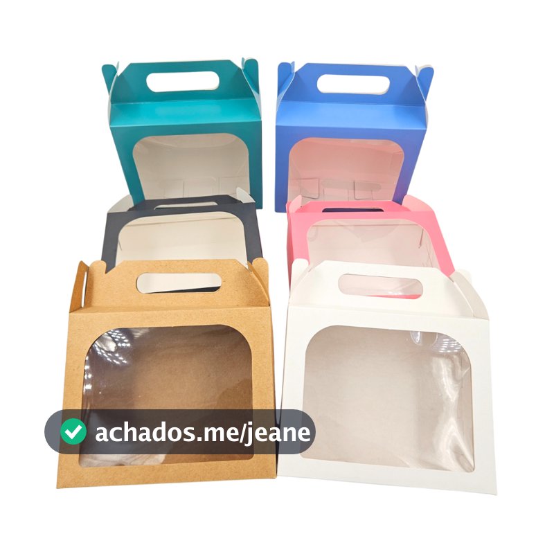 🍬 Caixa Maleta 15x12x6 com Visor para Doces Sabonete Perfume Kit Presente. em 6 cores