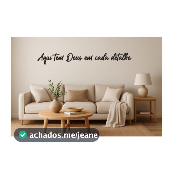 Quadro Aqui Tem Deus Em Cada Detalhe Decoração Frase em Mdf 3mm Preto
