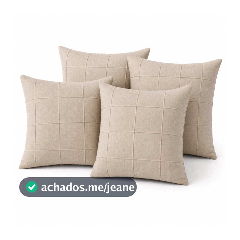 Kit Capas Almofada 40x40 Linho Rústico Moderno Toque Macio Luxo Sofá Poltrona Sala Quarto Zíper