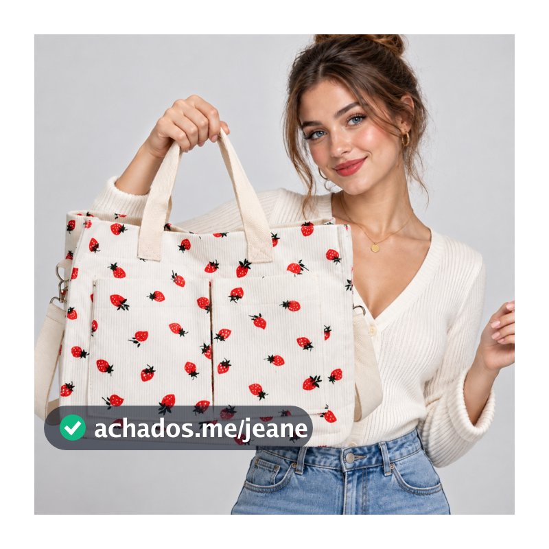 Bolsa de lona feminina grande capacidade para livros escolares – tote bag estudante, ombro e mão