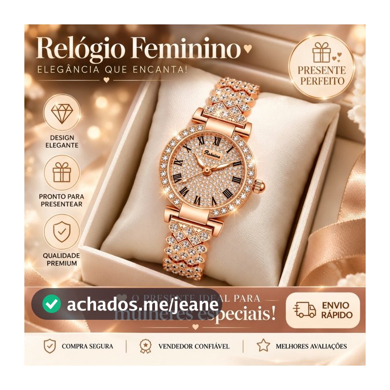 RUIXINE Relógio Feminino Rose Gold Luxo Cristais Brilhantes Algarismos Romanos Quartzo Pulseira Metálica Elegante Vintag