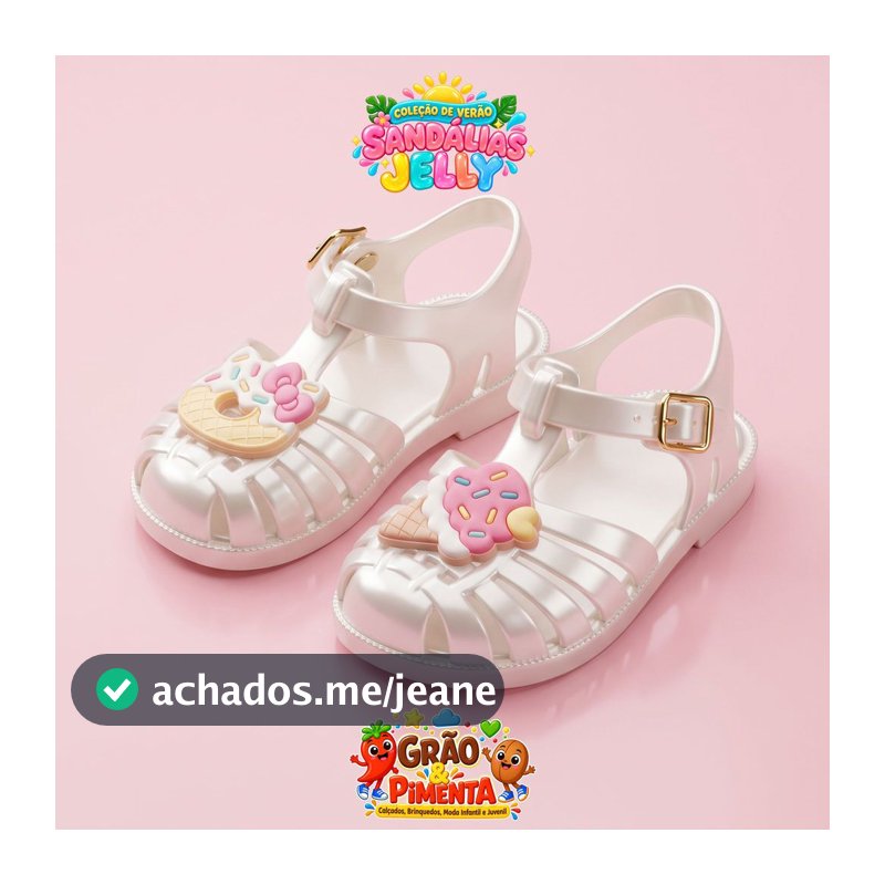 Sandália menina Jelly Meli Infantil  Verão Colorida Fivela Macia Confortável Leve Fácil de Calçar