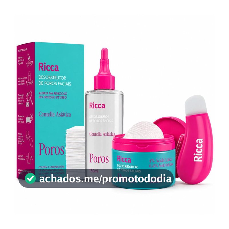 Kit Ricca Facial:Desobstrutor De Poros e Disco Redutor De Poros