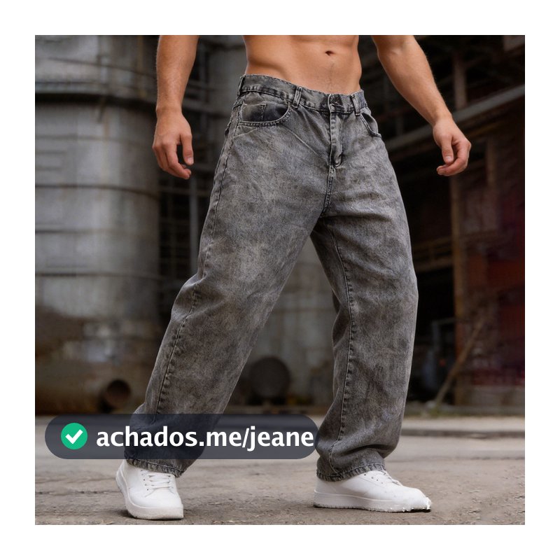 Calça Jeans Balão Unissex Masculinos E Femininos Boca Larga Preto Estonado wide leg