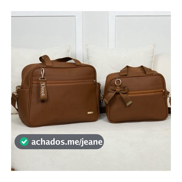 Kit de Bolsa e Frasqueira Maternidade Ravi Com 1 Chaveiro personalizado