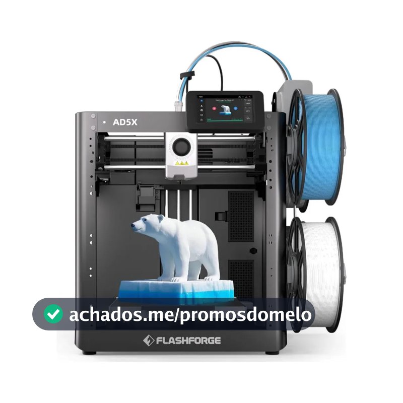 Impressora 3D Flashforge AD5X Multicolor 4 cores core XY Nivelamento Automatico