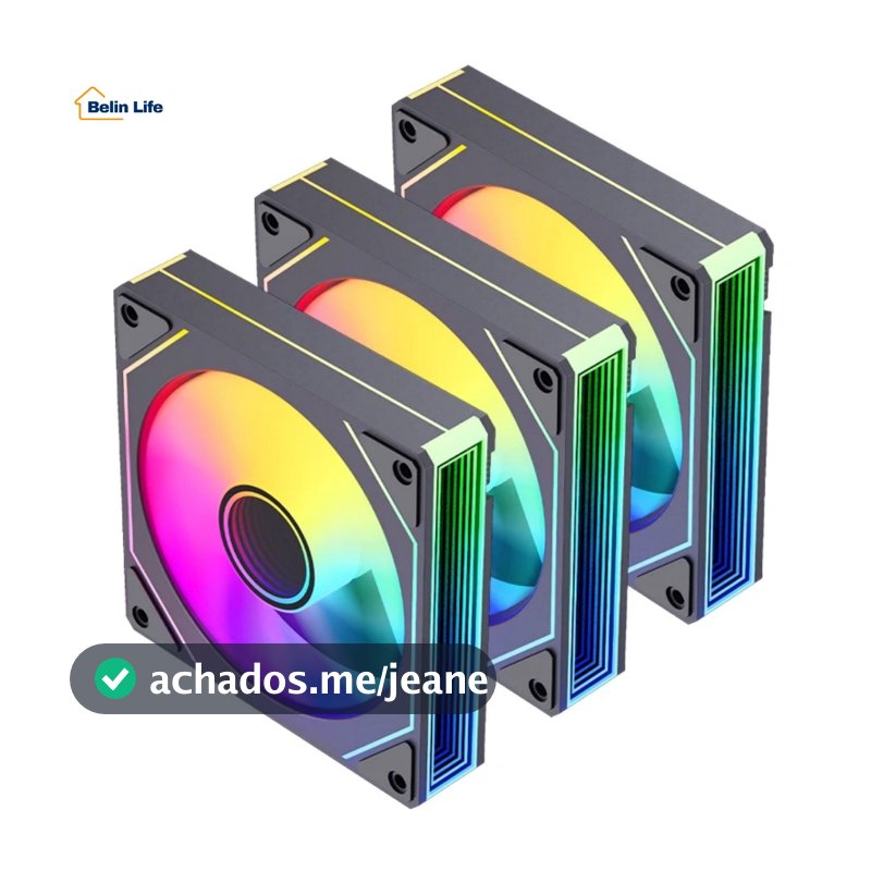 Kit 3 Cooler Fan 120mm RGB Para PC Gamer C/ Controladora E Controle