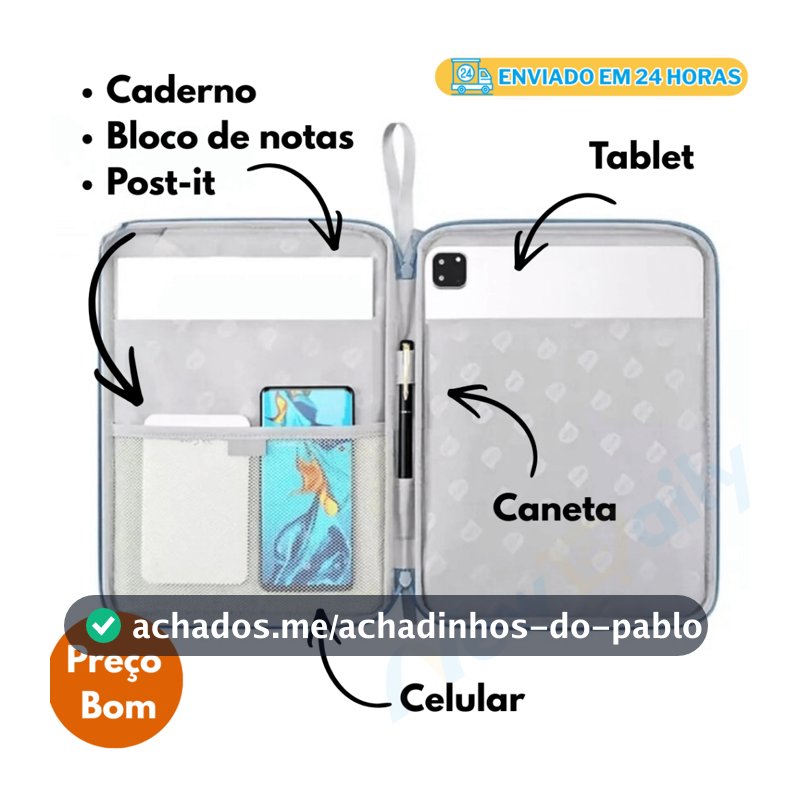 Capa Case Bolsa Pasta Para Tablet Galaxy Xiaomi 6PRO /Redmi pad SE/ Pro 12.1 iPad 7-10 à Pro 13” Polegadas