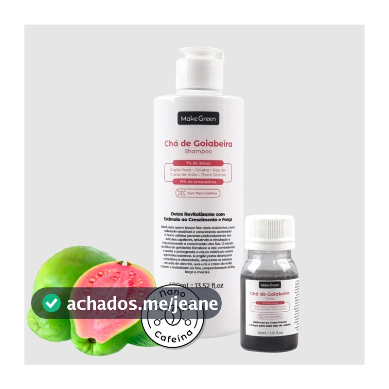 Novo Kit Shampoo + Tônico Chá de Goiabeira – Crescimento Acelerado e Antiqueda | Tratamento Completo Unissex