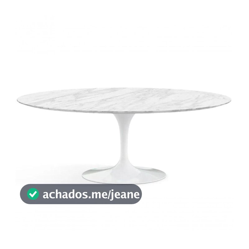 Mesa De Jantar Saarinen Oval 120X80cm Mármore Carrara Branco