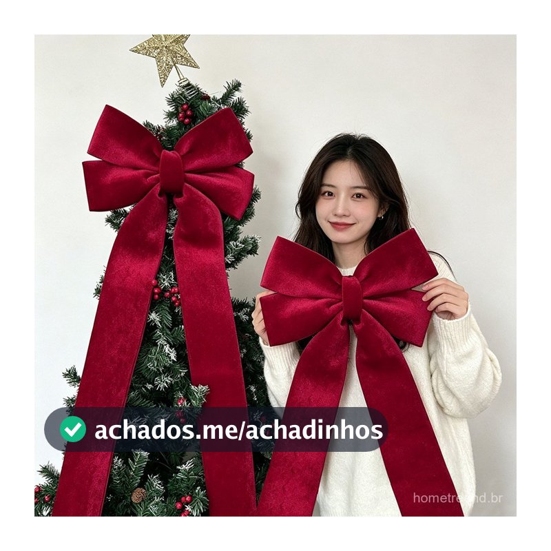 Laço de Natal Veludo - Vinho Decorativo
