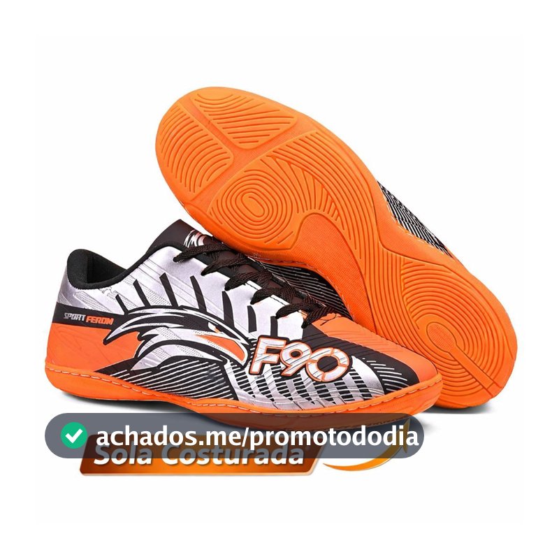Chuteira Futsal Salao Sport Ferom Profissional ( Nao Escorrega Na Quadra ) Costurada Promoção