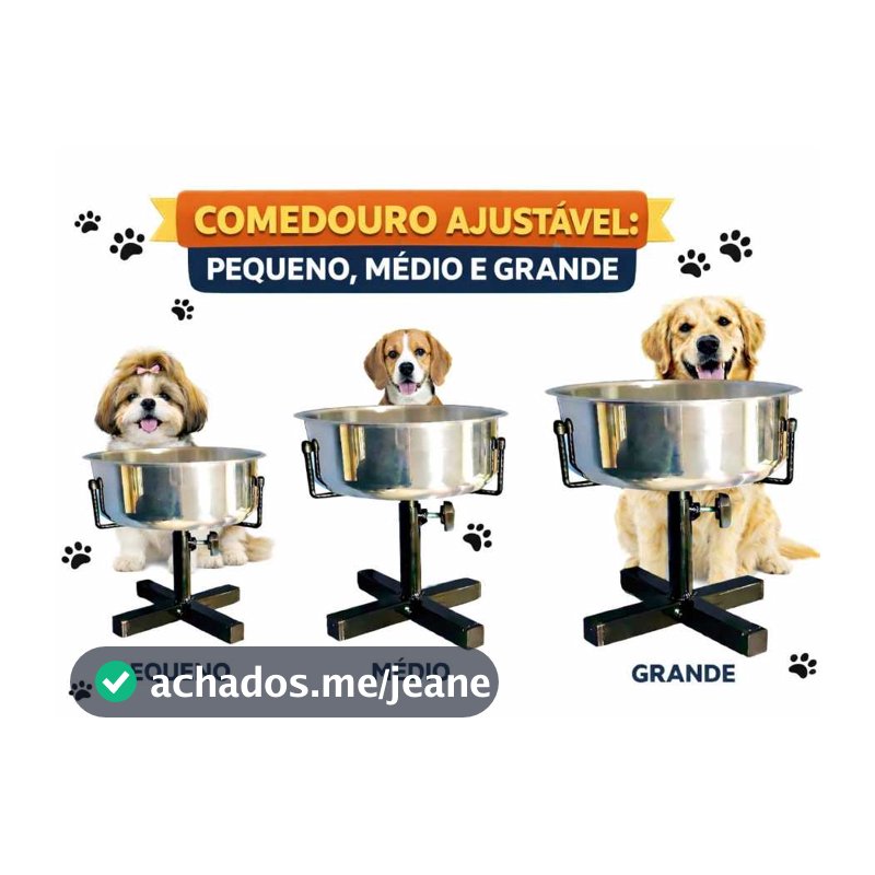 Comedouro ou Bebedouro Pet Ajustável Elevado Com Regulagem Para Cachorros e Gatos