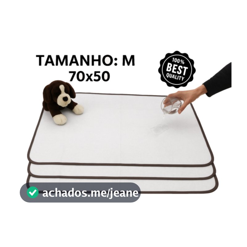 Kit 3 Tapetes Higiênico Lavável para cães e gatos Super Absorção 200 Lavagens 70x50