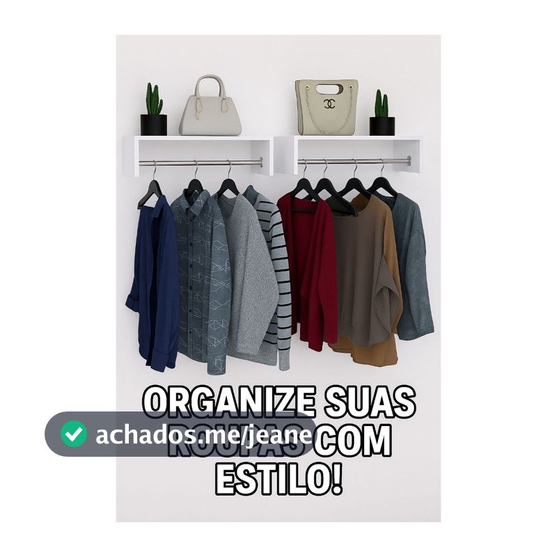 Cabideiro, Arara de Parede para Closet, Quarto, Lavanderia