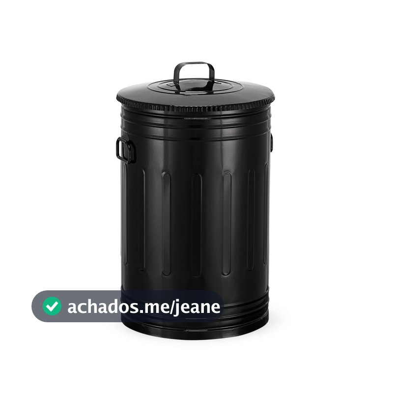 Lixeira 30 litros preta lata de lixo americana preta lata de lixo lixeira vintage lixeira americana