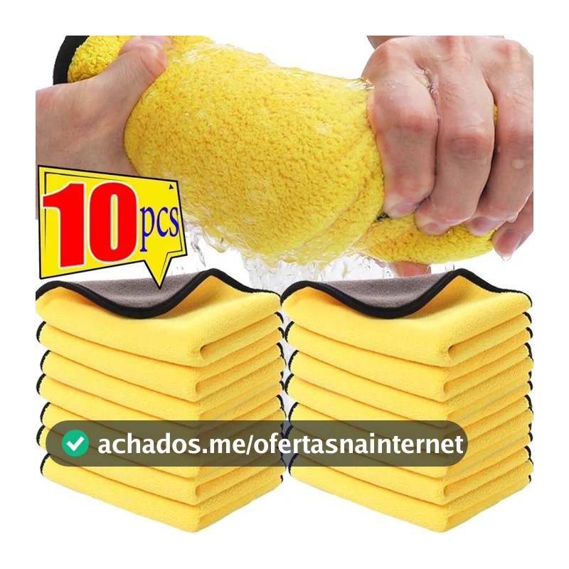 Toalhas Extras De Microfibra Macia Para Lavagem De Carros Com 10 Unidades Limpeza , Secagem E Detalhamento-Sem Arranhões