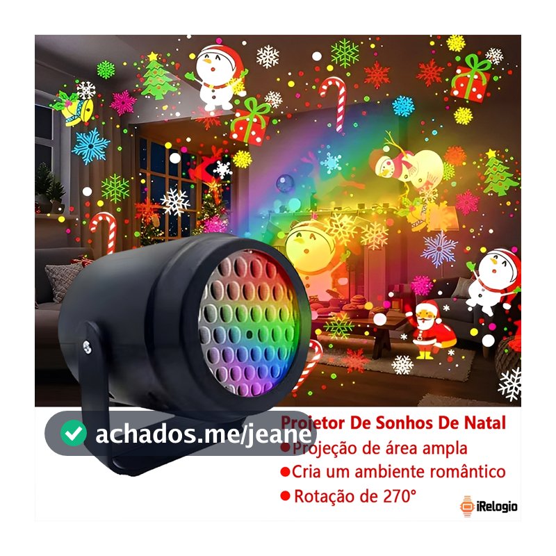 Projetor Led Natal Laser Giratório 16 Desenhos 3d Natalinos Luz De Festa Decorativo Bivolt