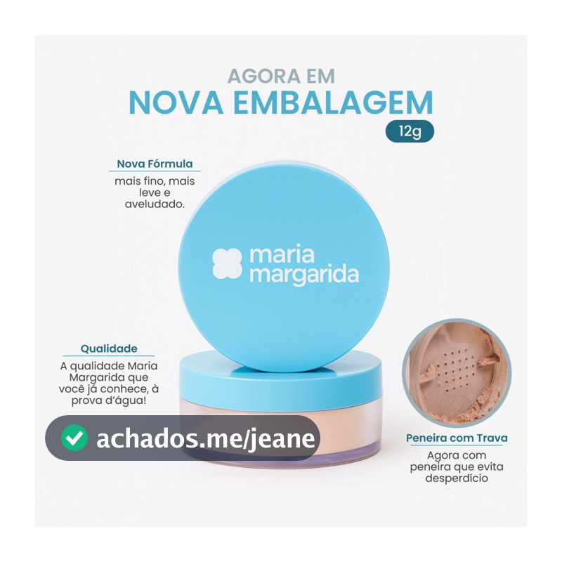 Pó Solto Hidratante de Tapioca Até Embaixo D'Água Maria Margarida
