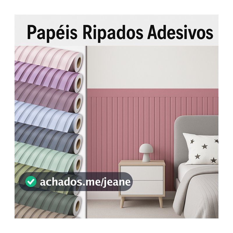 Papel De Parede Adesivo Ripado Infantil Meia Parede Auto Adesivo — Fácil De Aplicar