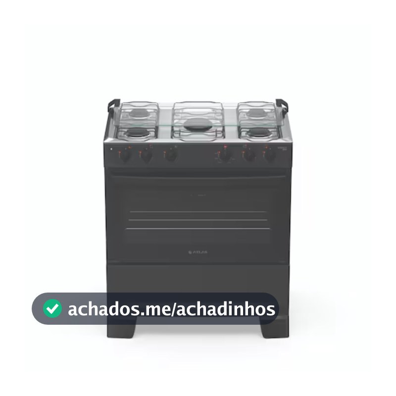 Fogão 5 Bocas Mônaco Plus com Mesa Inox Acendimento Automático Bivolt Atlas