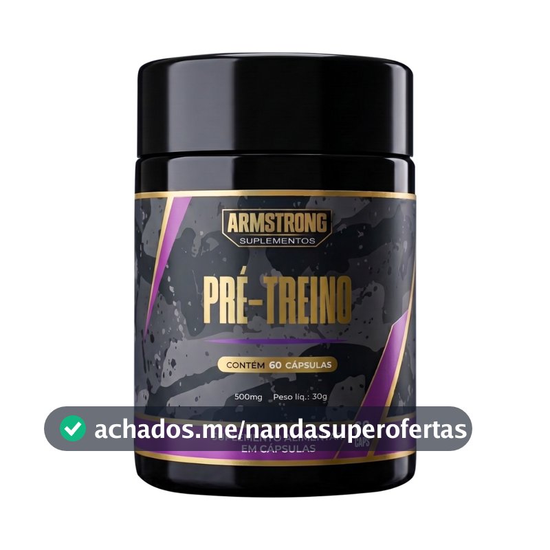 Pré Treino Natural Guaraná Beterraba Gengibre Uva Feno Grego 60 Cápsulas Suplemento Alimentar Armstrong