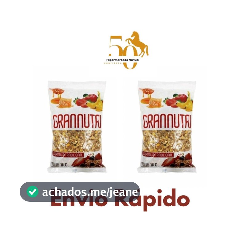 Granola Tradicional kit 2 Pacotes de 1kg em cada