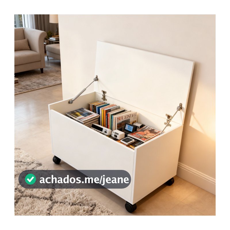 Baú Grande Multiuso Rodinhas Organizador Brinquedos Objetos Sala Quarto Infantil Guardar Bagunça MDF