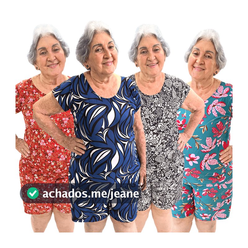 Kit com 1 a 4 Conjunto Senhora Plus Size Com manga Confortável Bermuda e Blusa Regata Liganete