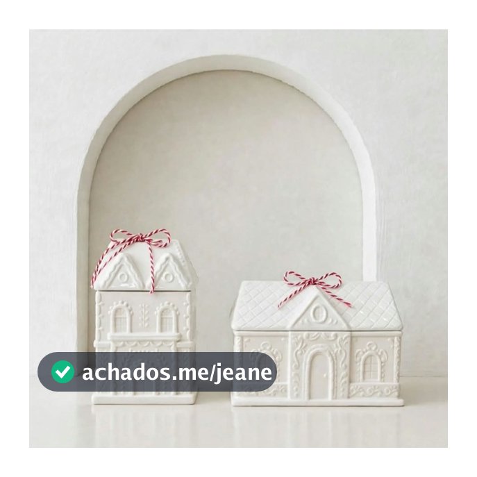 DUPLA Casa Ginger P+G – Inteira BRANCA - NATAL - Bomboniere, Decoração, Provençal, Casinha Decorativa