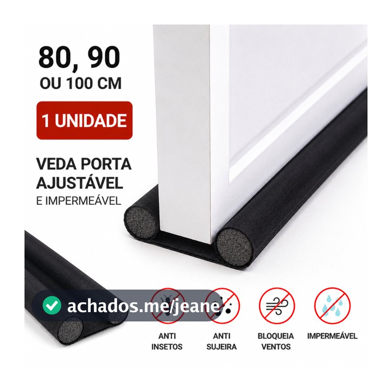 Veda Porta Ajustável 80cm 90cm 100cm Impermeável Protetor Anti Insetos Sujeira Rolinho Duplo
