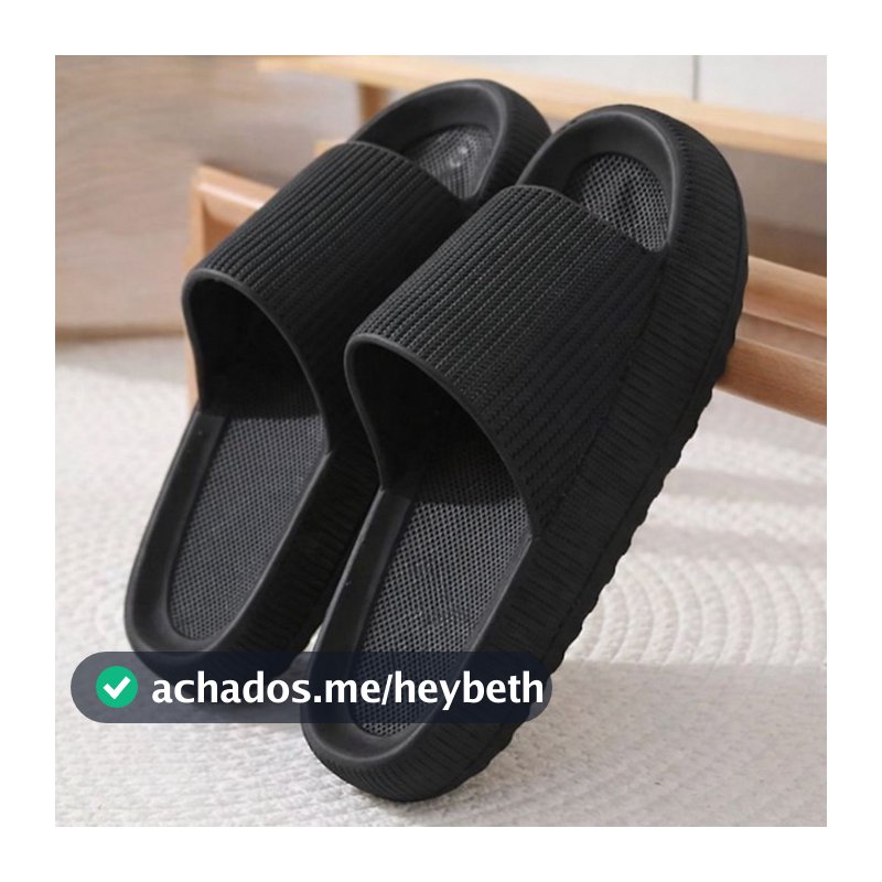 Slide Masculino Tipo Nuvem Preto Ortopédico Confortável Secagem Rápida